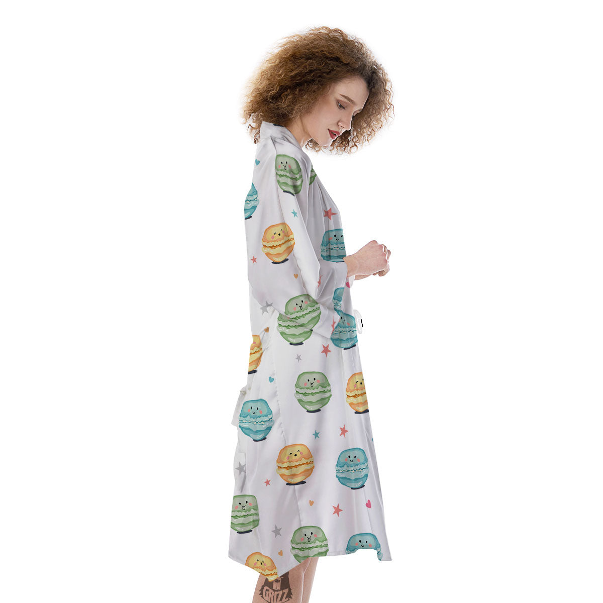 Happy Macarons Print Pattern Kimono-grizzshop