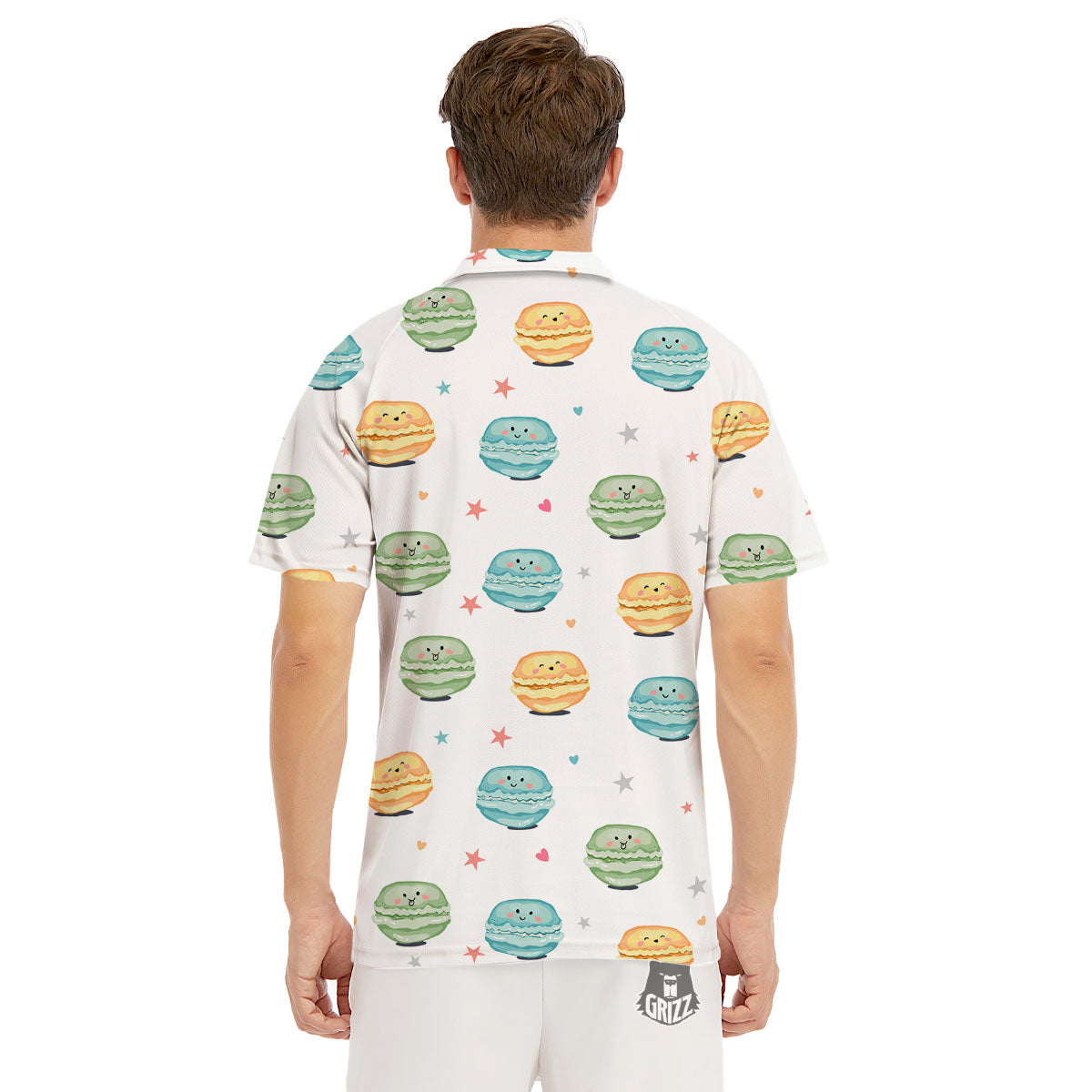 Happy Macarons Print Pattern Men's Golf Shirts-grizzshop