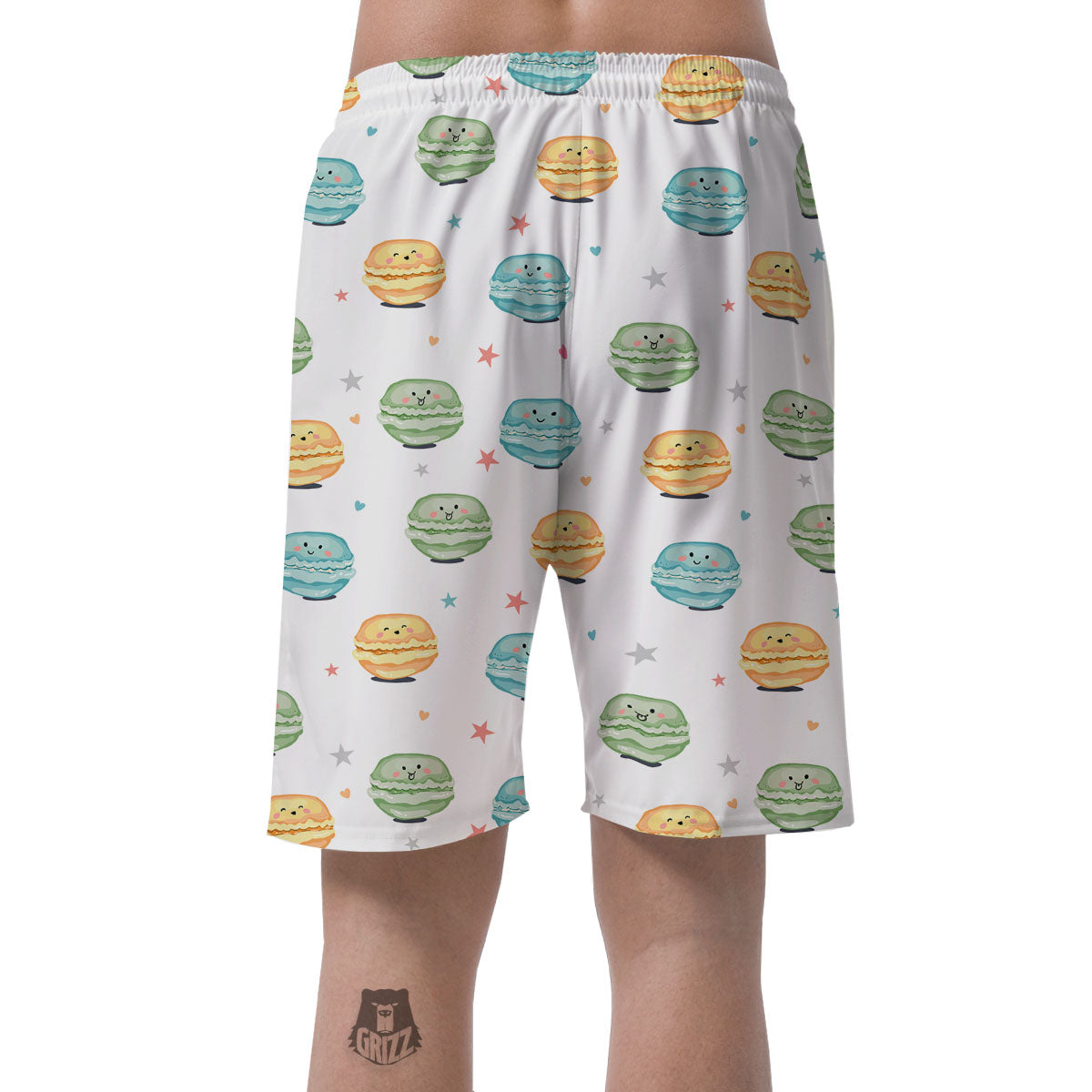 Happy Macarons Print Pattern Men's Shorts-grizzshop