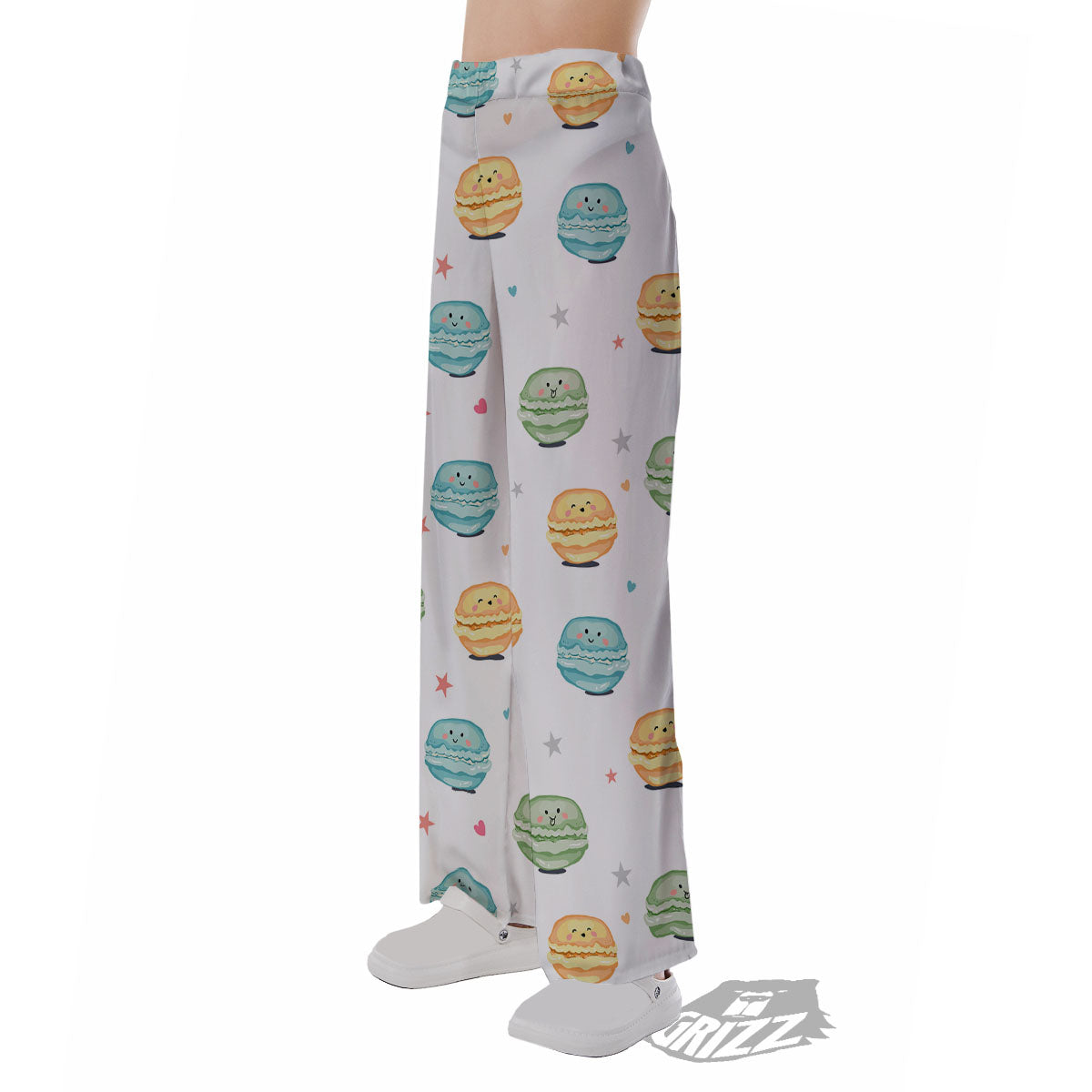 Happy Macarons Print Pattern Pajama Pants-grizzshop