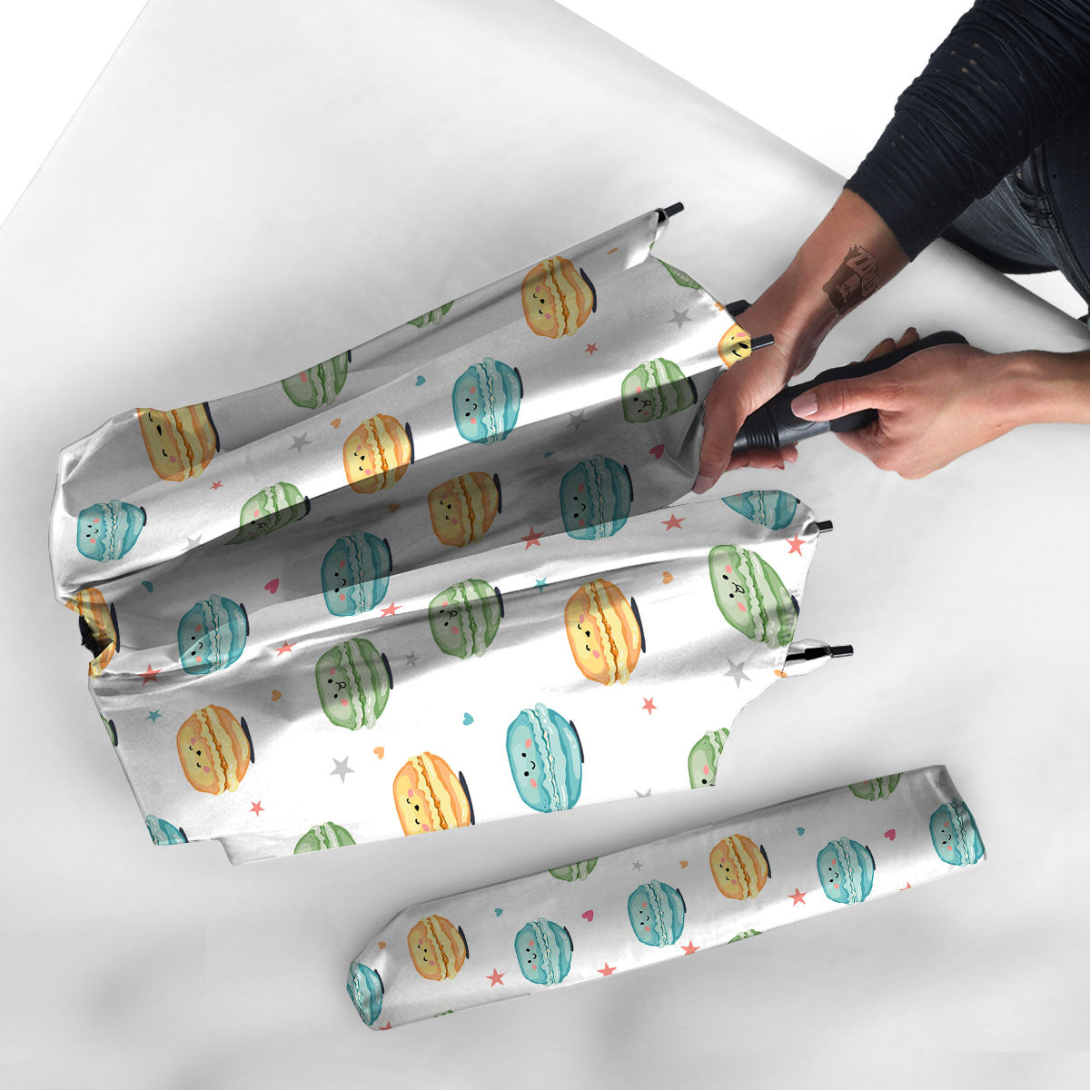 Happy Macarons Print Pattern Umbrella-grizzshop