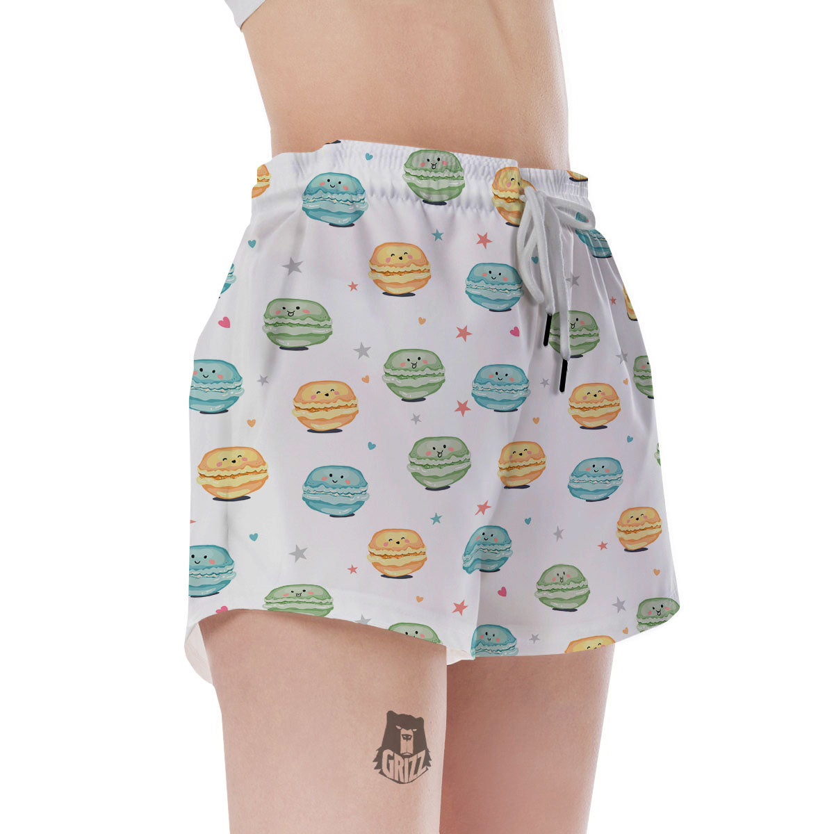 Happy Macarons Print Pattern Women's Shorts-grizzshop