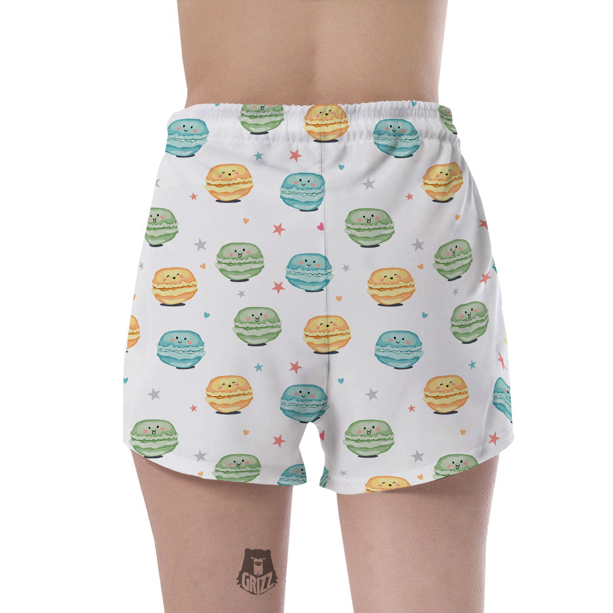 Happy Macarons Print Pattern Women's Shorts-grizzshop