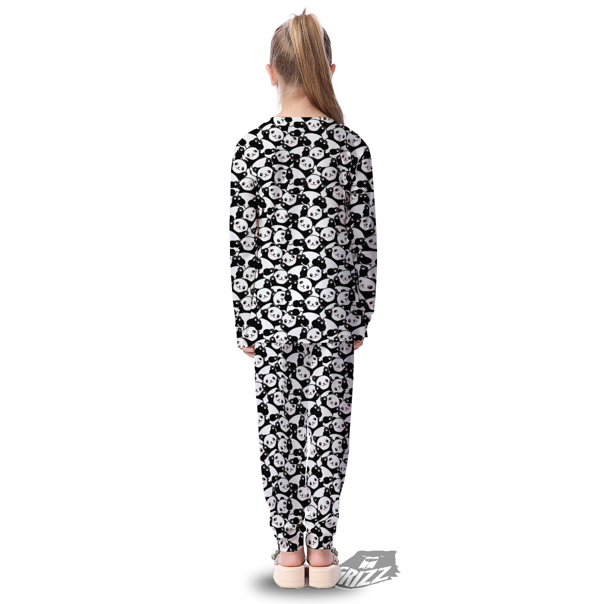 Happy Panda Cute Print Pattern Kid's Pajamas-grizzshop