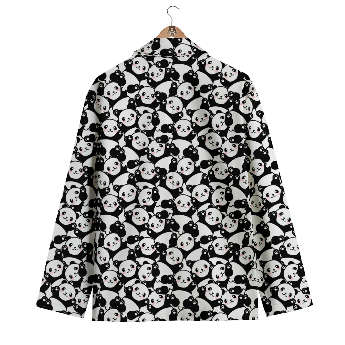 Happy Panda Cute Print Pattern Men's Blazer-grizzshop