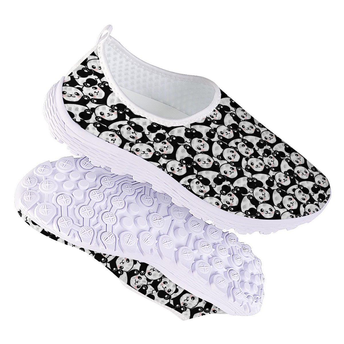 Happy Panda Cute Print Pattern Nurse Shoes-grizzshop