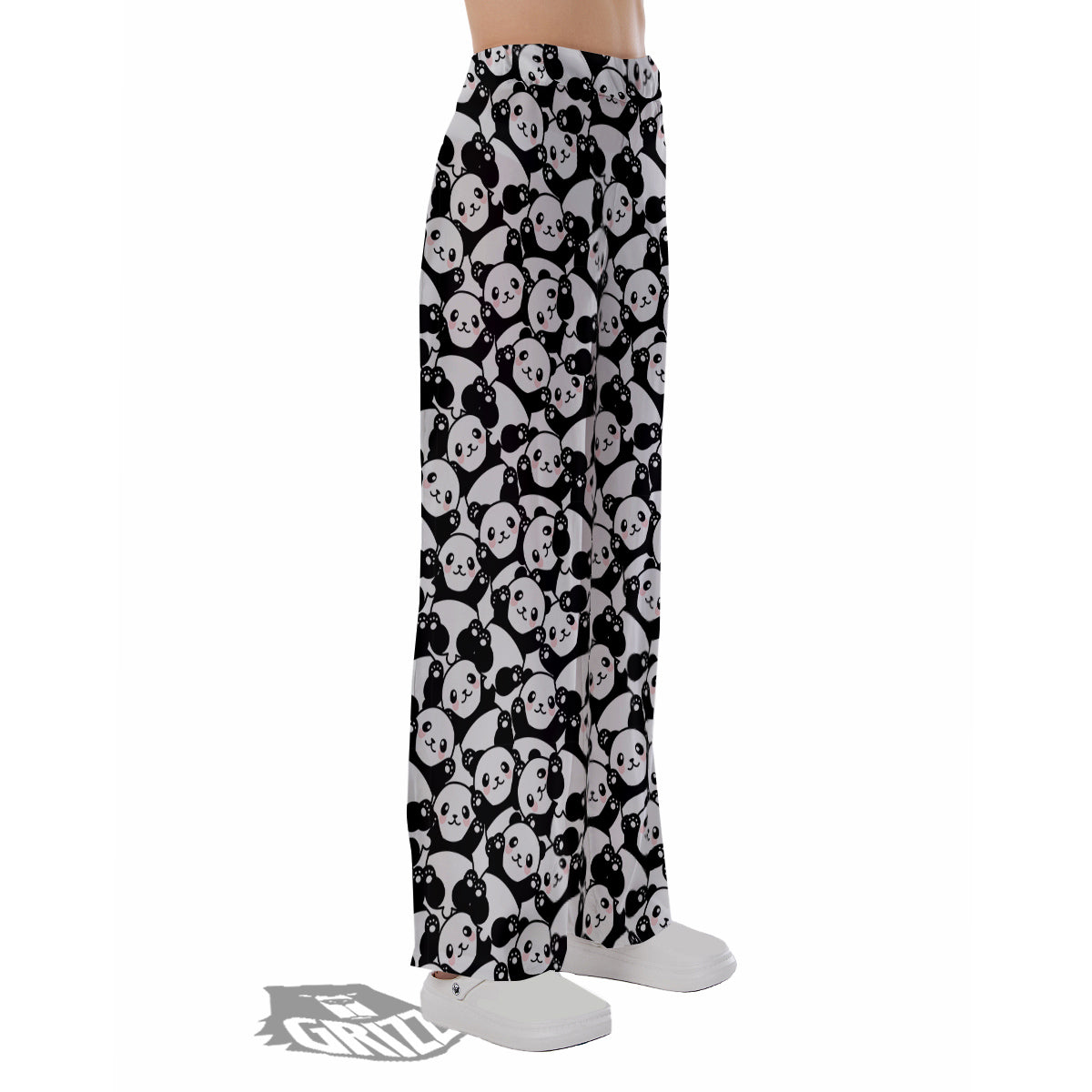 Happy Panda Cute Print Pattern Pajama Pants-grizzshop