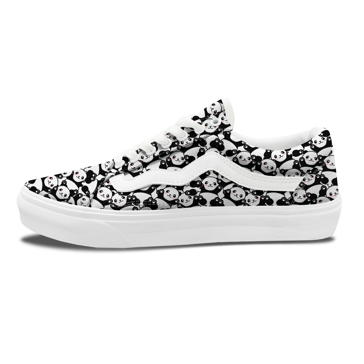 Happy Panda Cute Print Pattern Skate Shoes-grizzshop