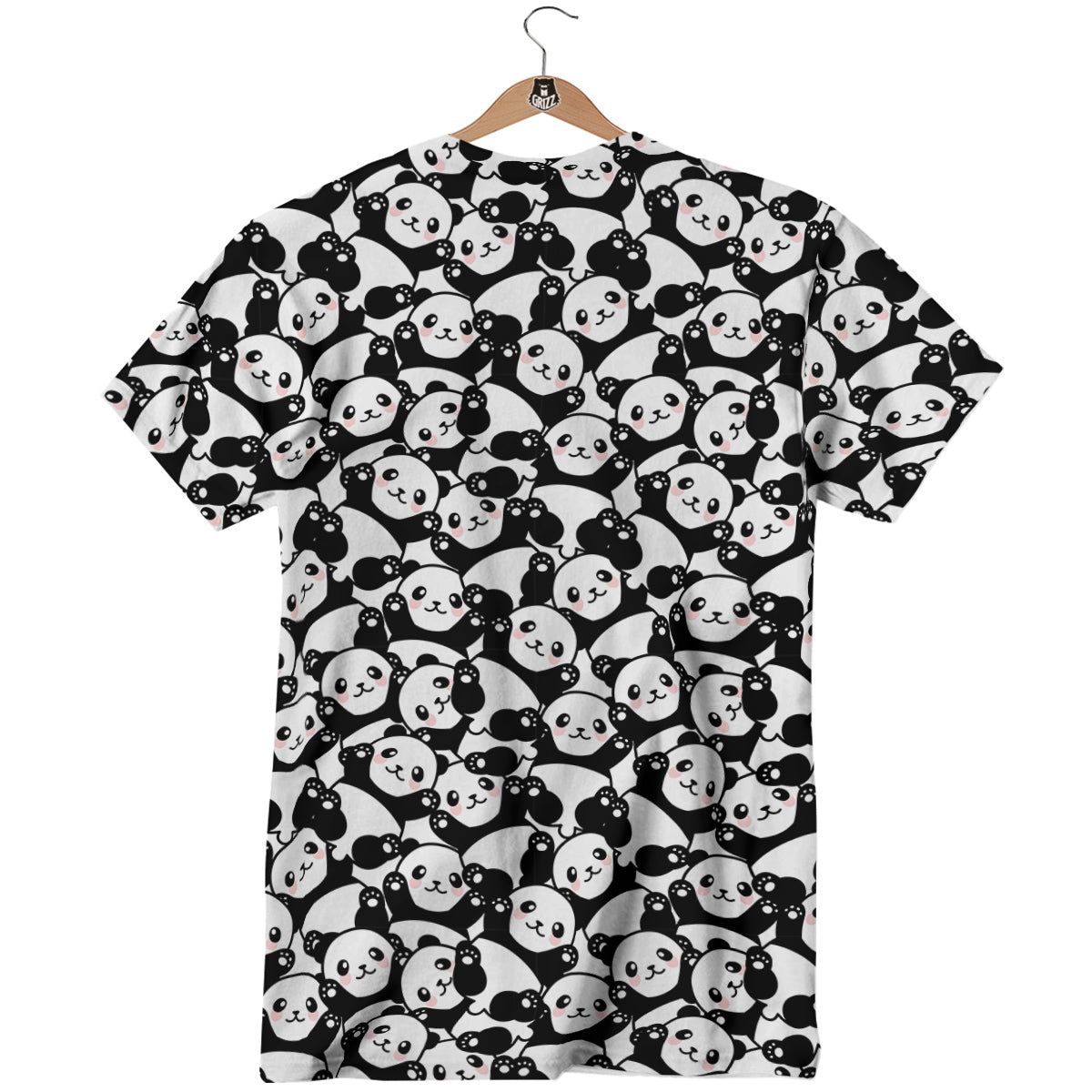 Happy Panda Cute Print Pattern T-Shirt-grizzshop