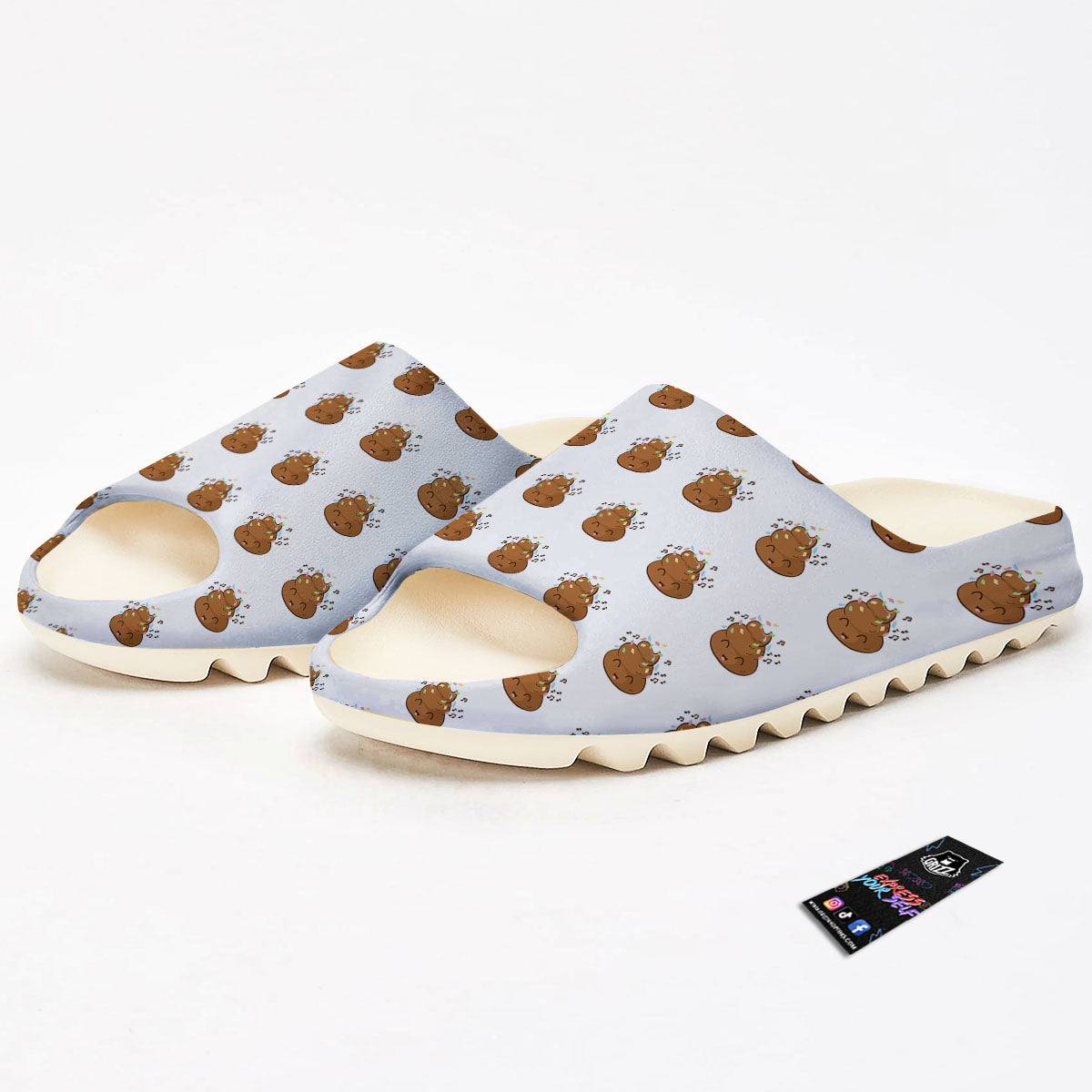 Happy Poop Print Pattern Sandals-grizzshop