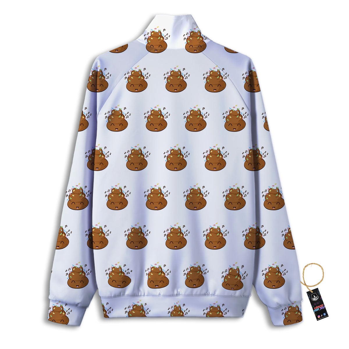 Happy Poop Print Pattern Track Jacket-grizzshop