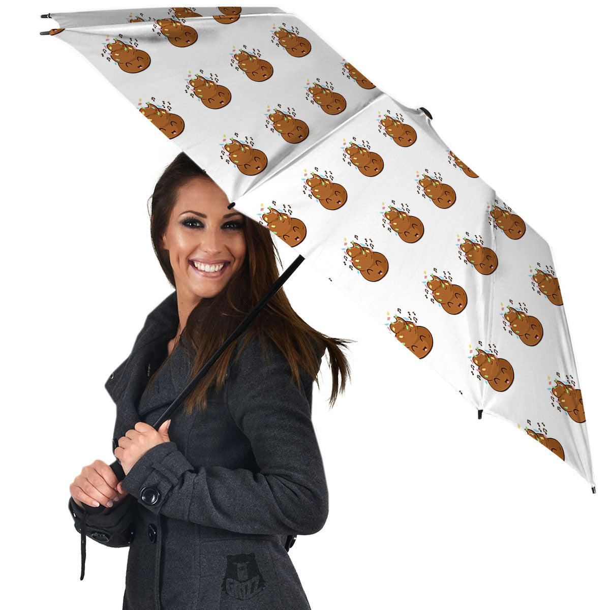 Happy Poop Print Pattern Umbrella-grizzshop