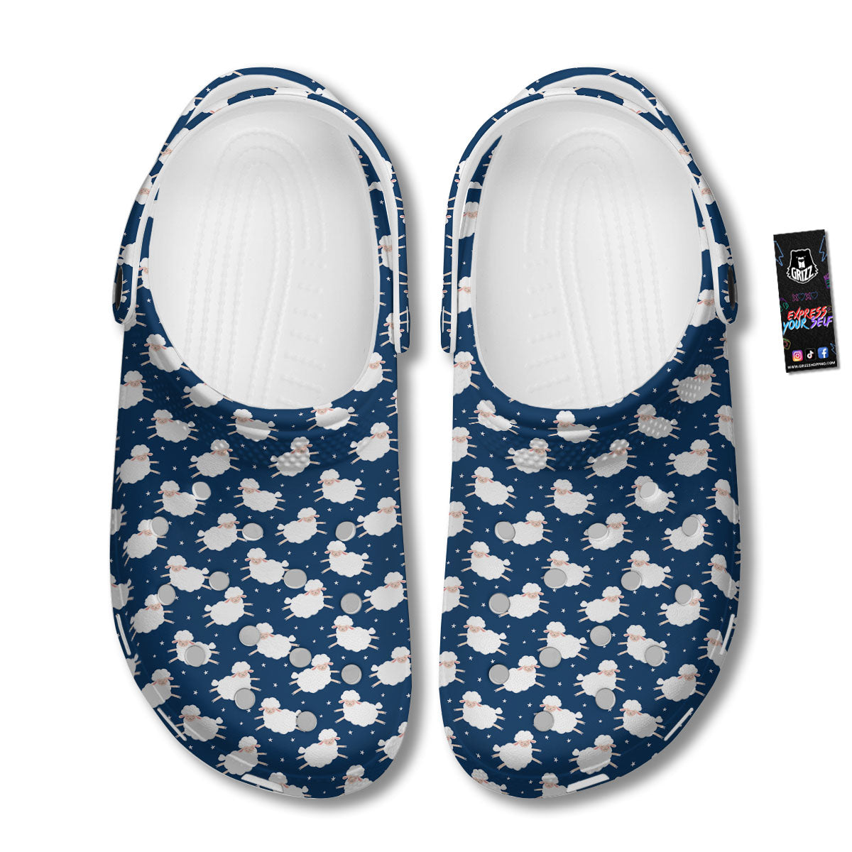 Happy Sheep Print Pattern Clog-grizzshop