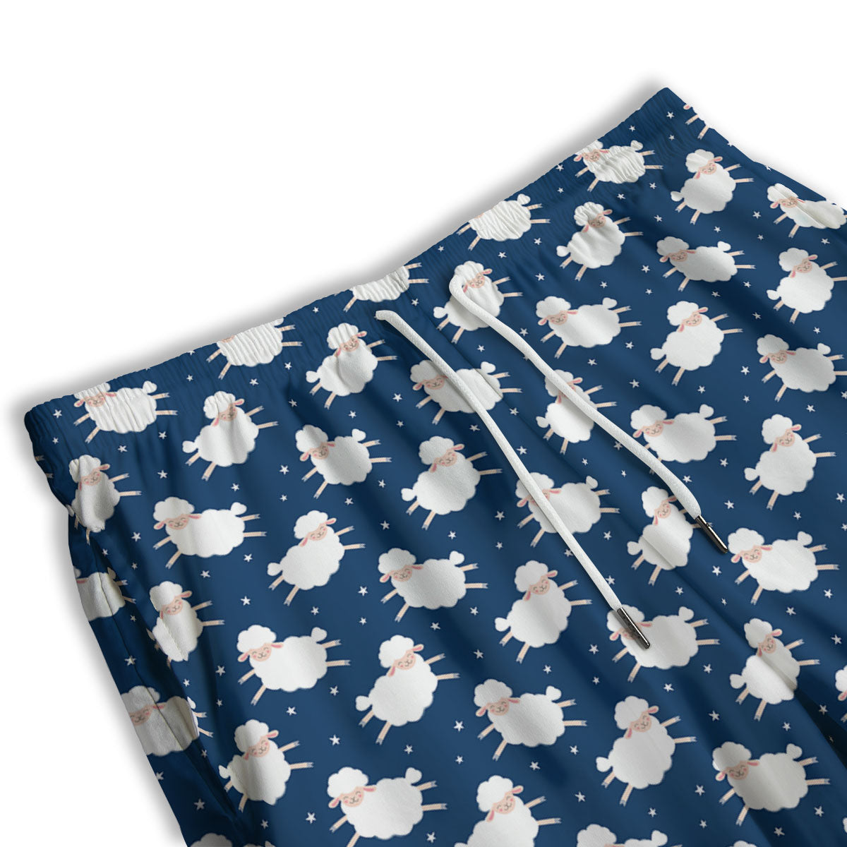 Happy Sheep Print Pattern Men's Athletic Shorts