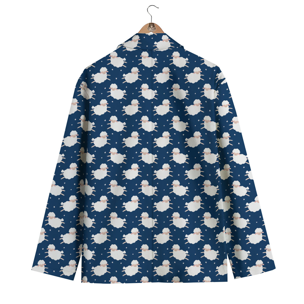 Happy Sheep Print Pattern Men's Blazer-grizzshop