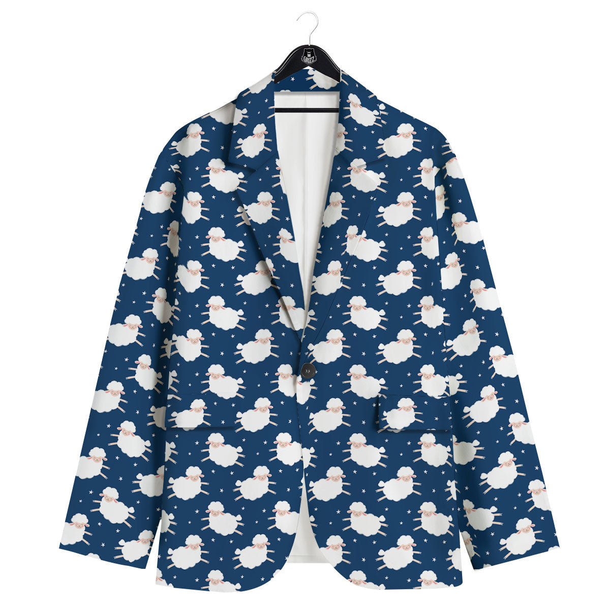 Happy Sheep Print Pattern Men's Sport Coat-grizzshop
