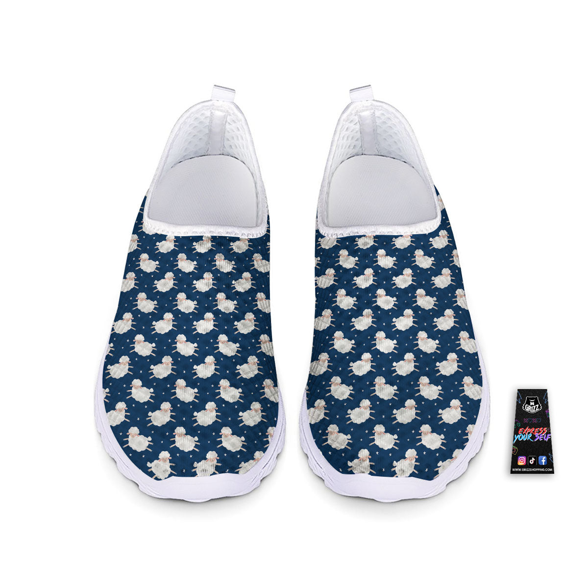 Happy Sheep Print Pattern Nurse Shoes-grizzshop