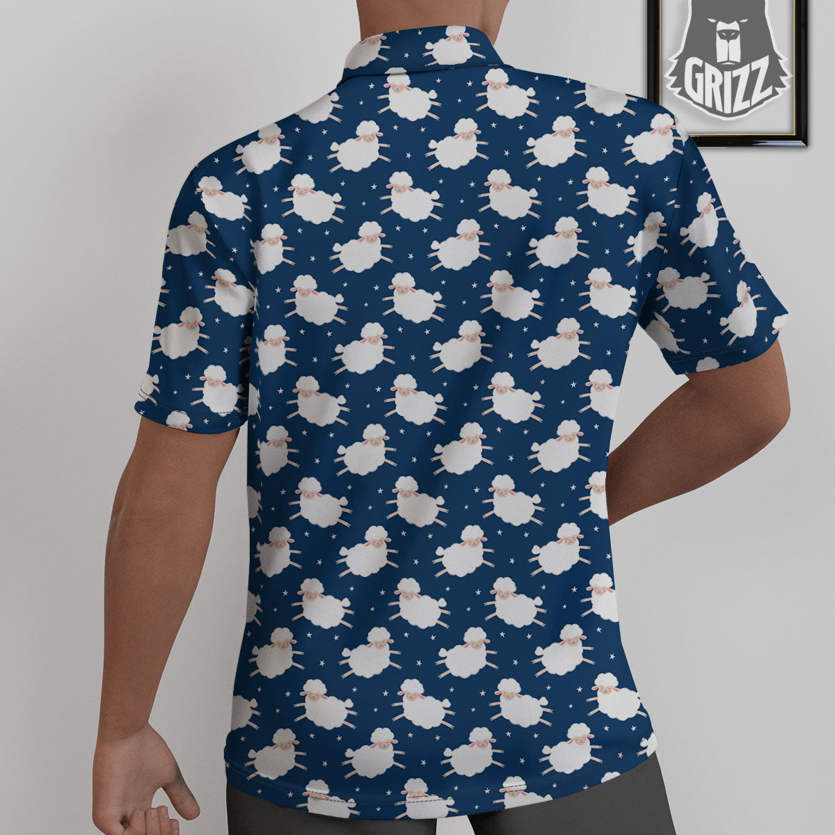 Happy Sheep Print Pattern Untucked Shirts-grizzshop
