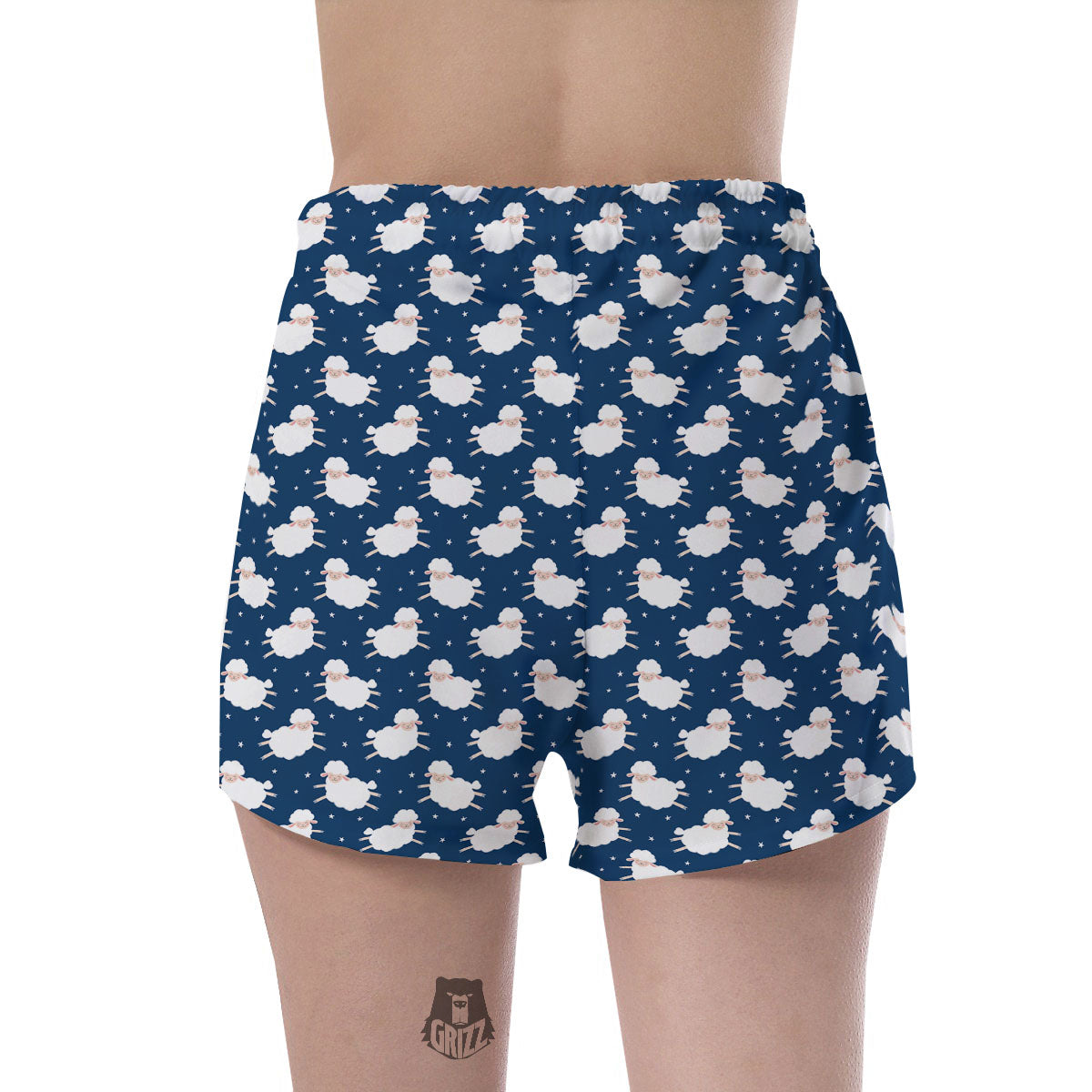 Happy Sheep Print Pattern Women's Shorts-grizzshop