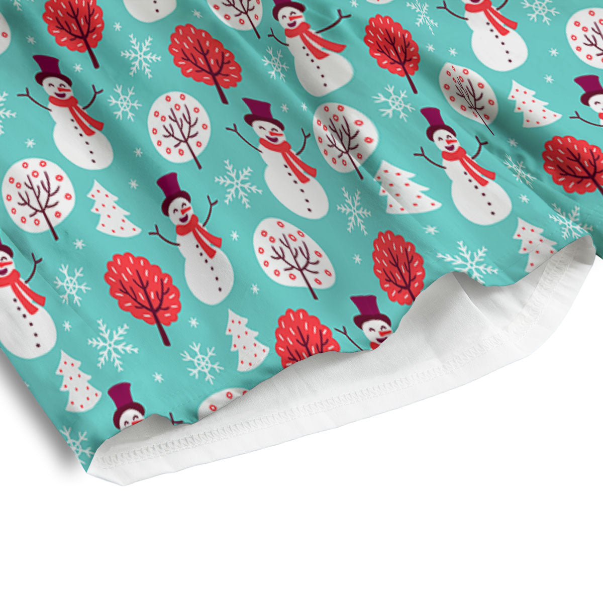Happy Snowman Print Pattern Men's Athletic Shorts