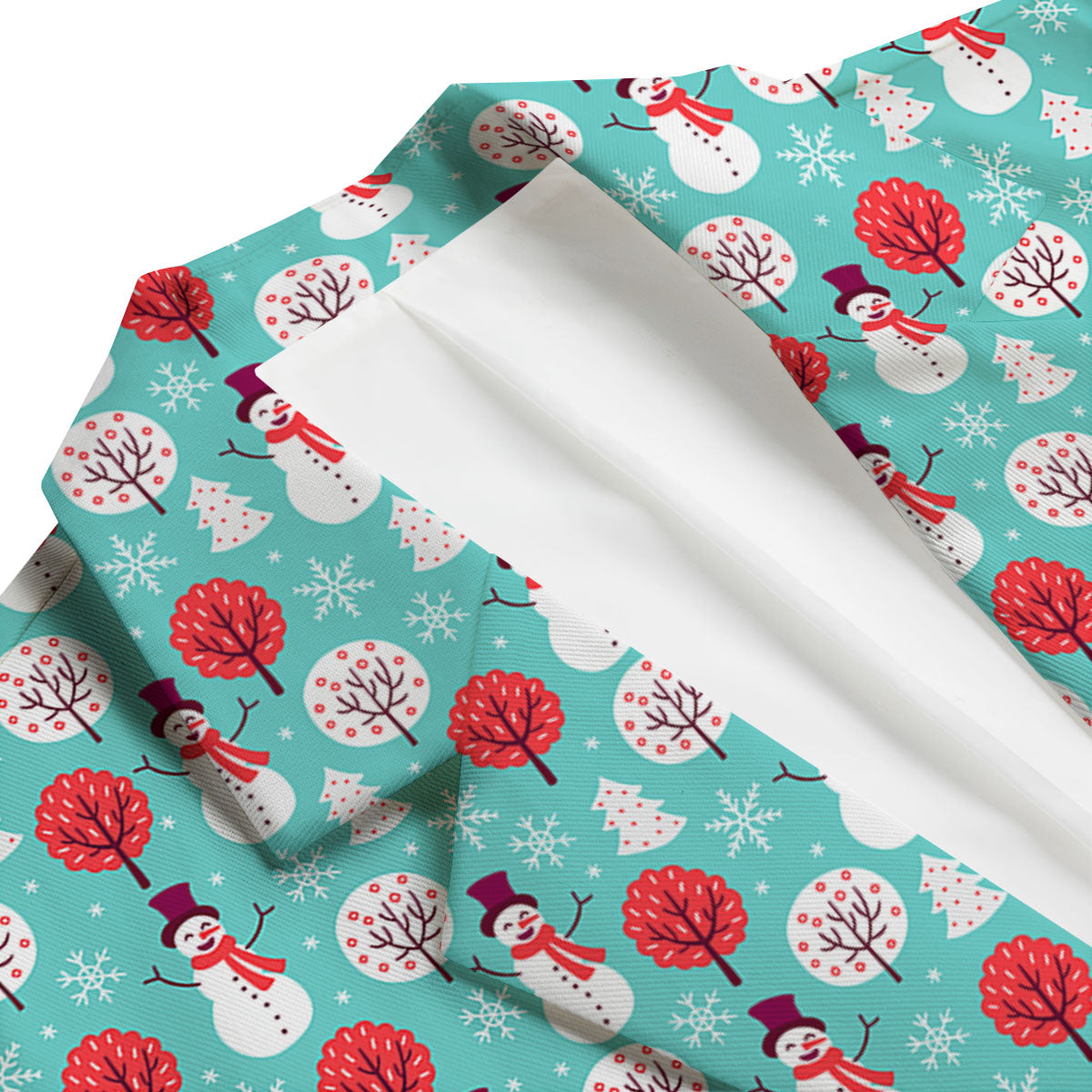 Happy Snowman Print Pattern Men's Blazer-grizzshop