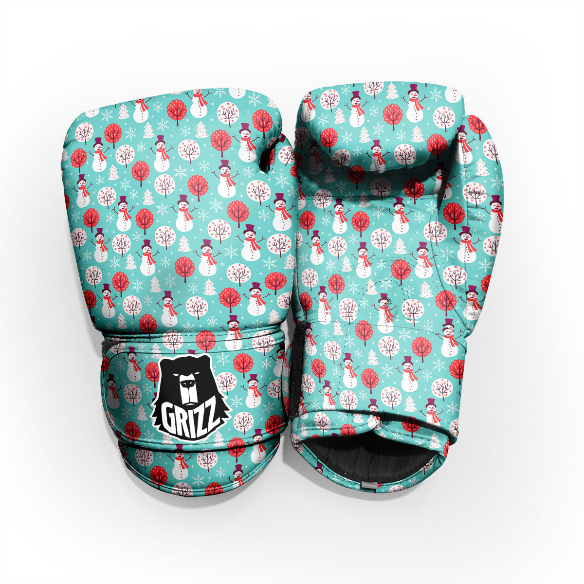 Happy Snowman Print Pattern Pro Boxing Glove
