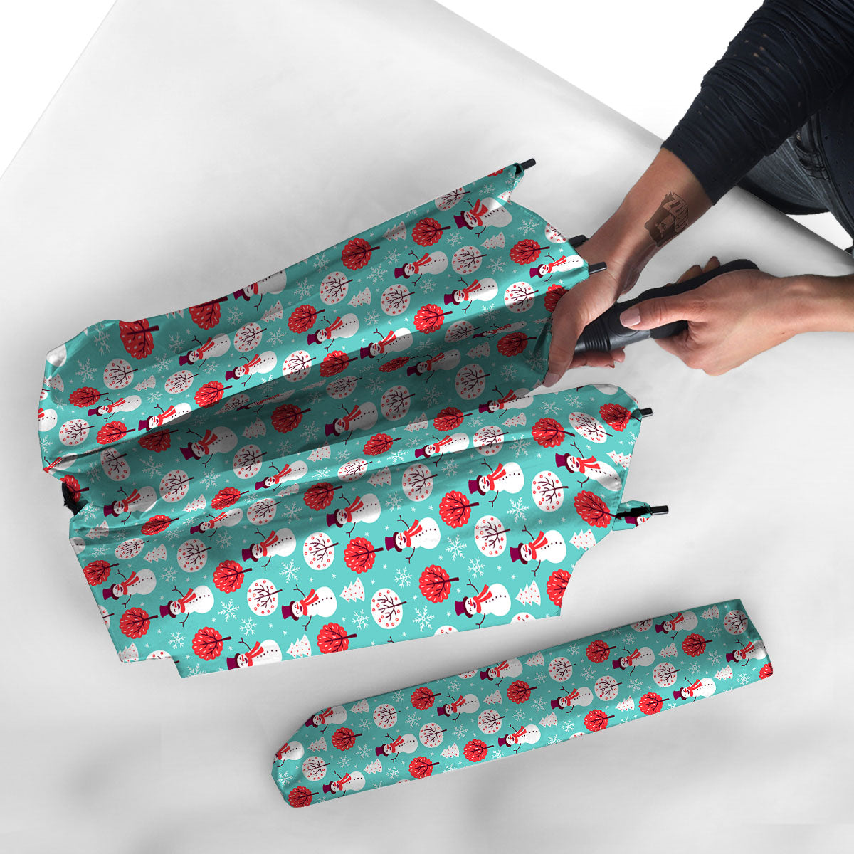 Happy Snowman Print Pattern Umbrella-grizzshop