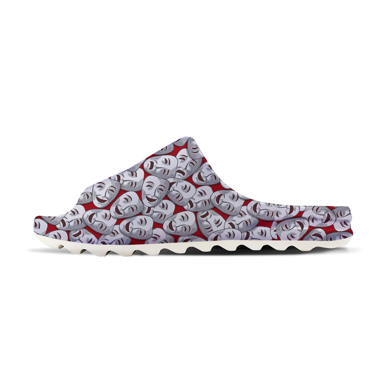 Happy And Sad Theatrical Masks Print Pattern Sandals-grizzshop