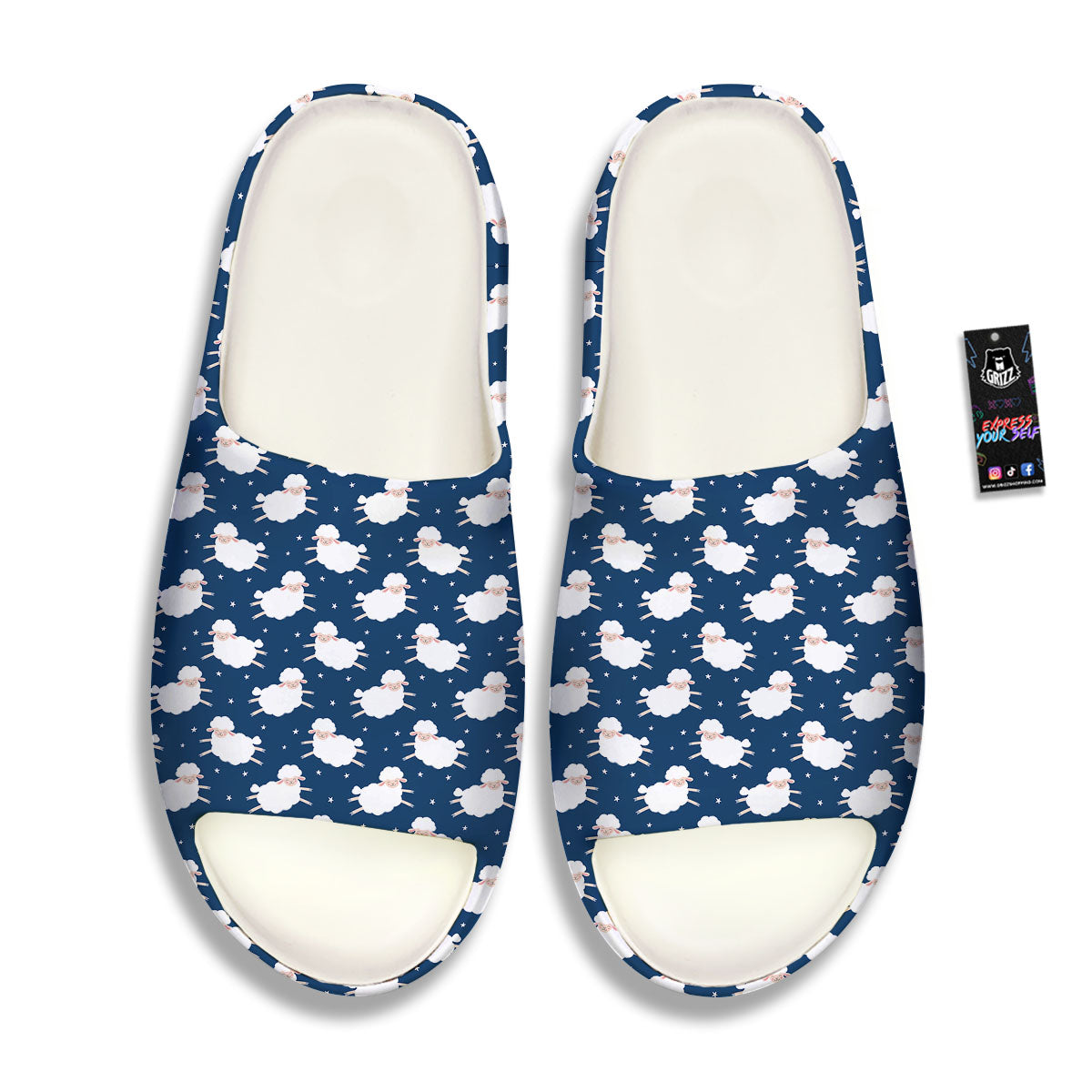 Happy Sheep Print Pattern Sandals-grizzshop