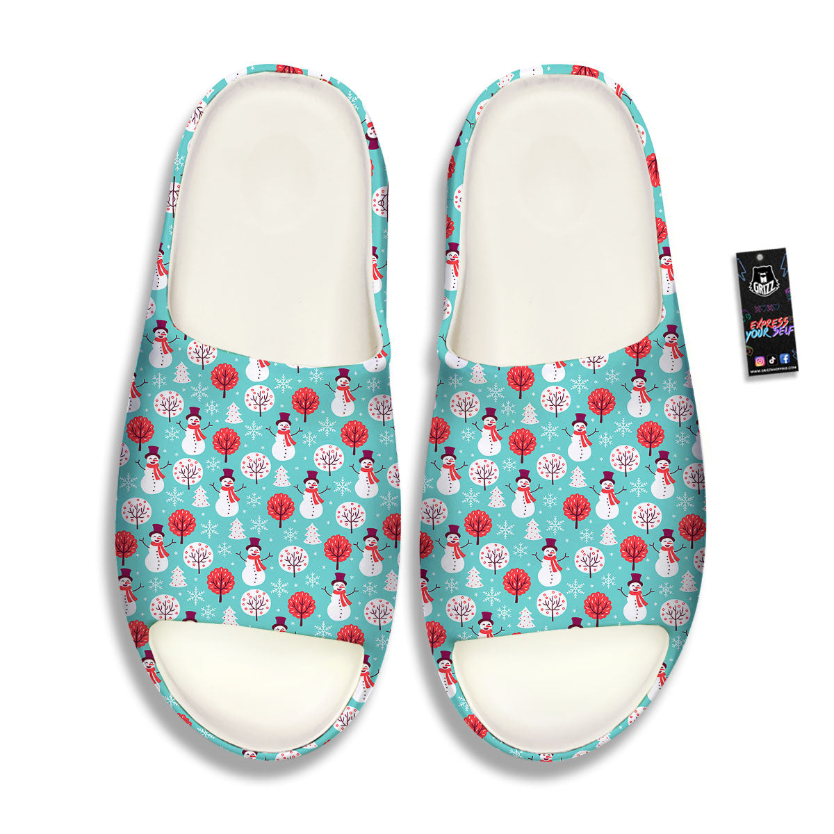 Happy Snowman Print Pattern Sandals-grizzshop