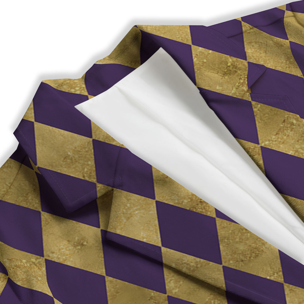 Harlequin Gold And Purple Print Pattern Women's Blazer-grizzshop