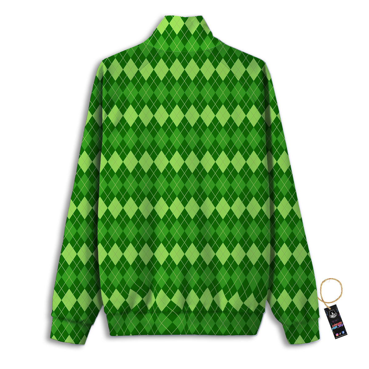 Harlequin Green Print Pattern Track Jacket-grizzshop