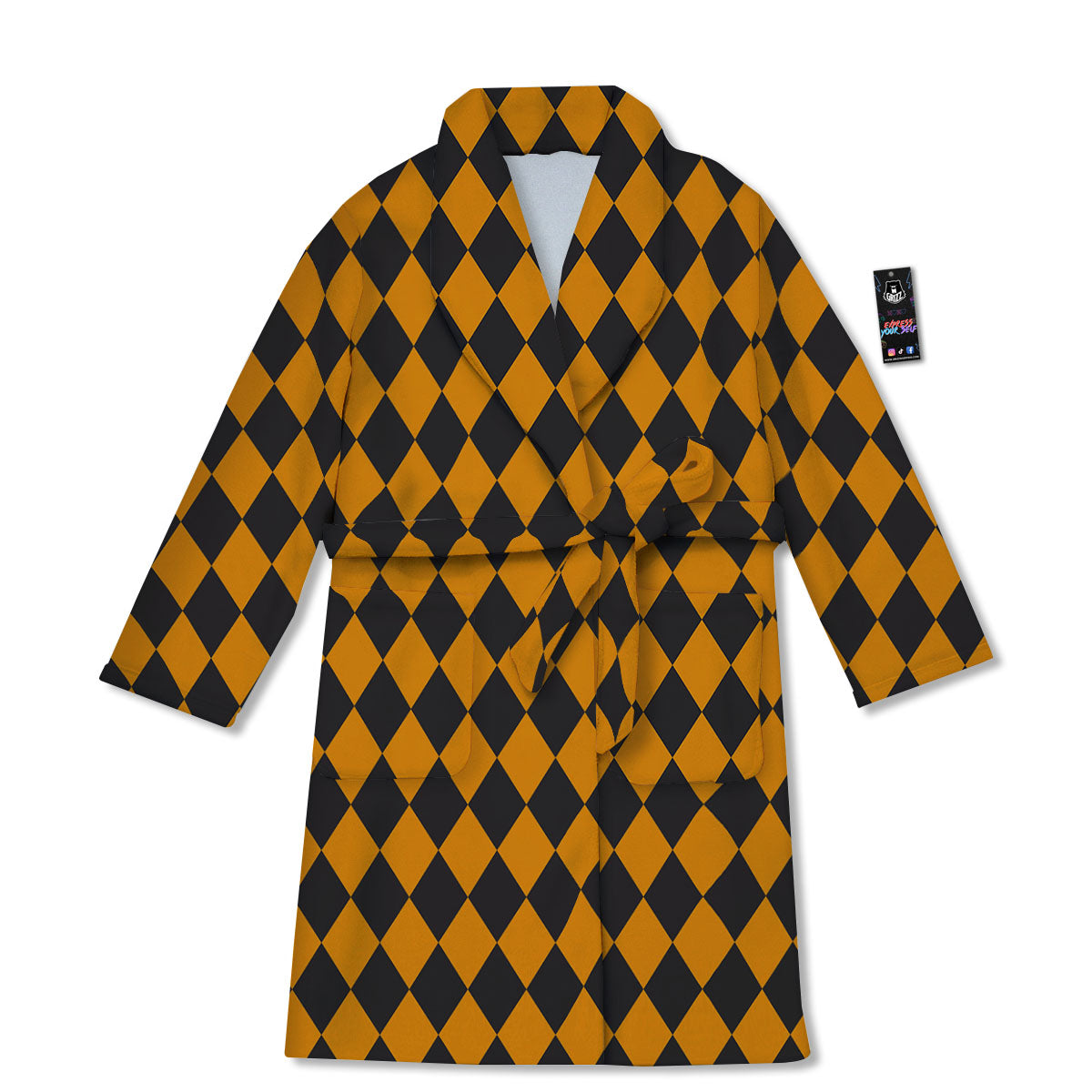 Harlequin Halloween Print Pattern Bathrobe-grizzshop