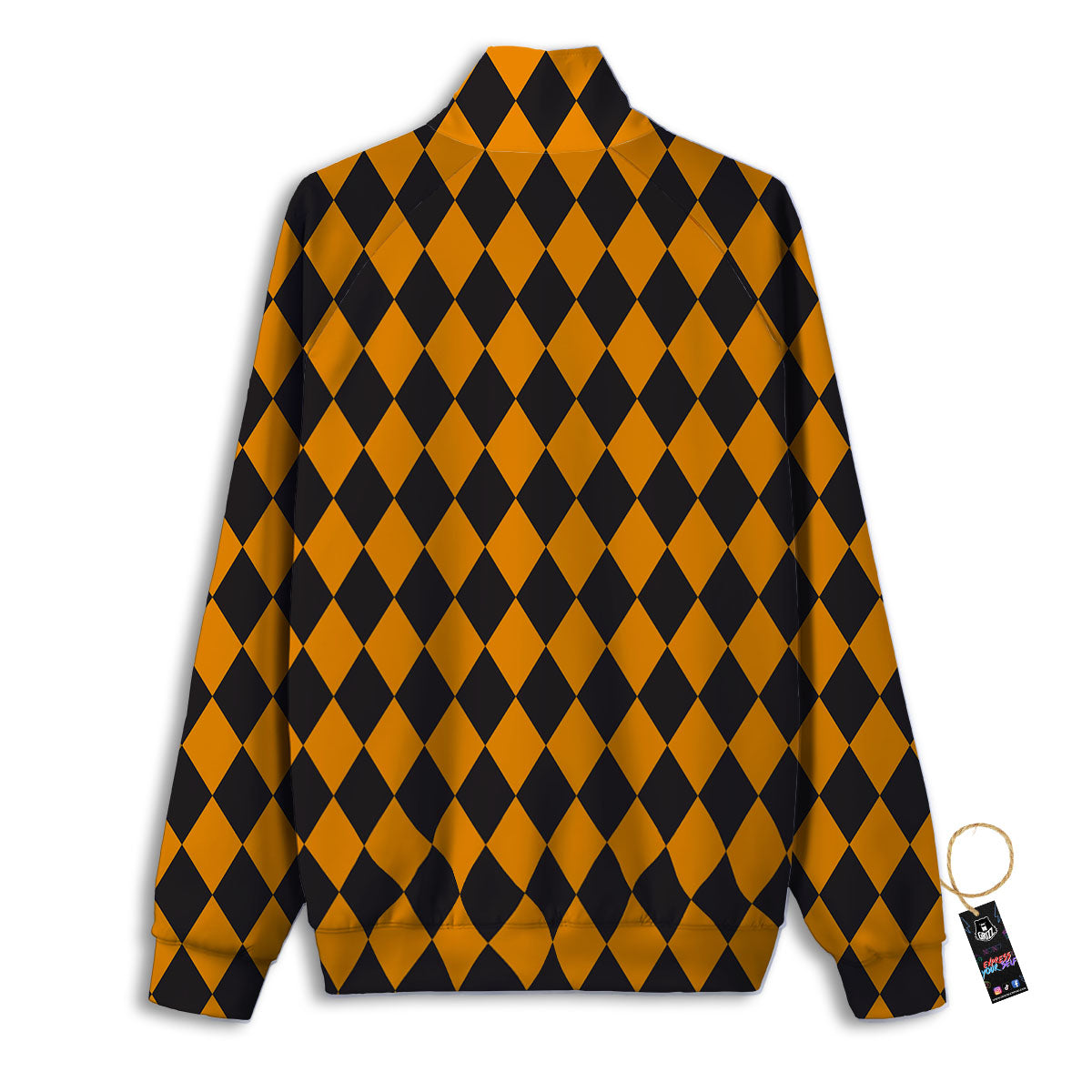 Harlequin Halloween Print Pattern Track Jacket-grizzshop