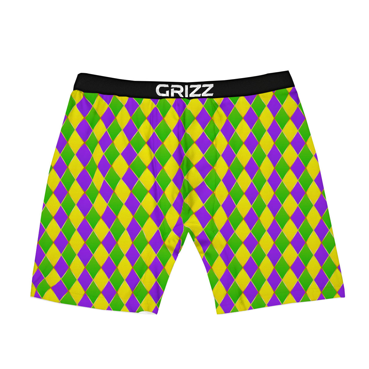 Harlequin Mardi Gras Print Pattern Boxer Briefs-grizzshop