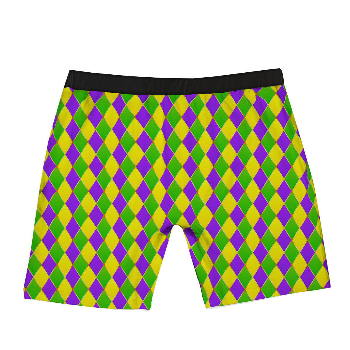 Harlequin Mardi Gras Print Pattern Boxer Briefs-grizzshop