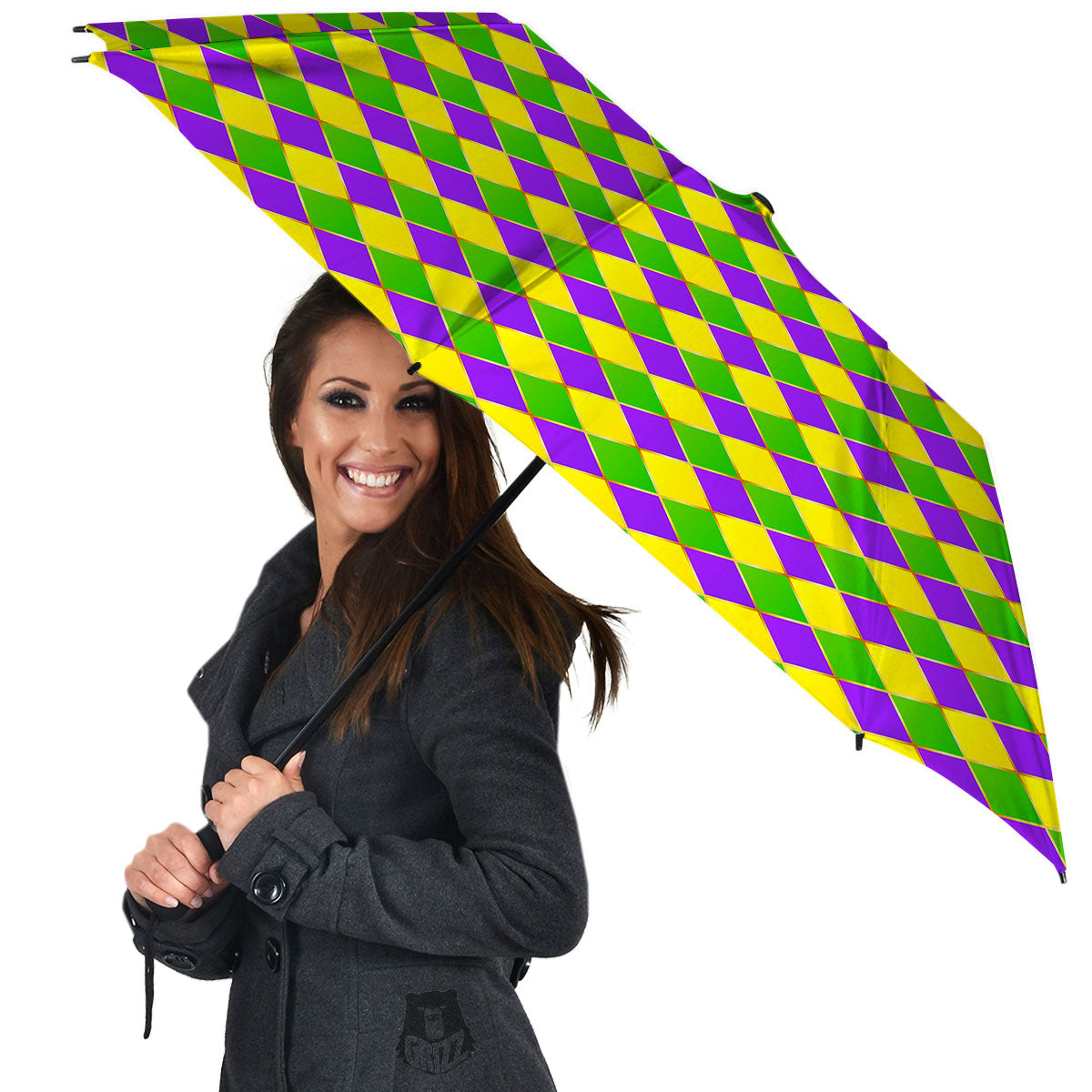 Harlequin Mardi Gras Print Pattern Umbrella-grizzshop