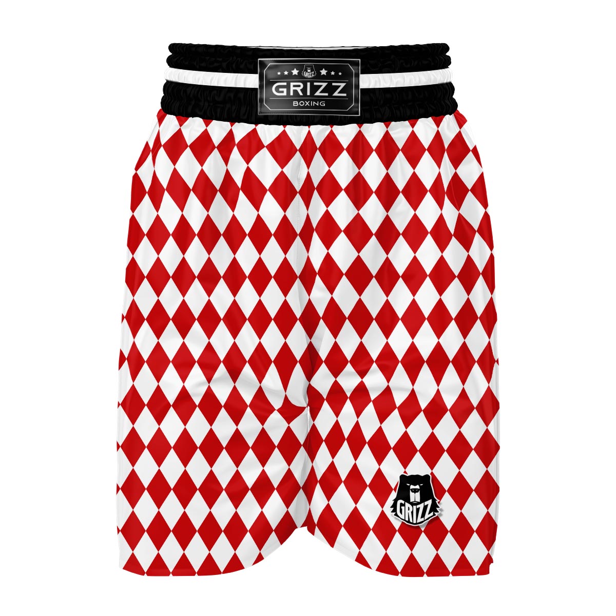 Harlequin Pattern Print Boxing Shorts-grizzshop