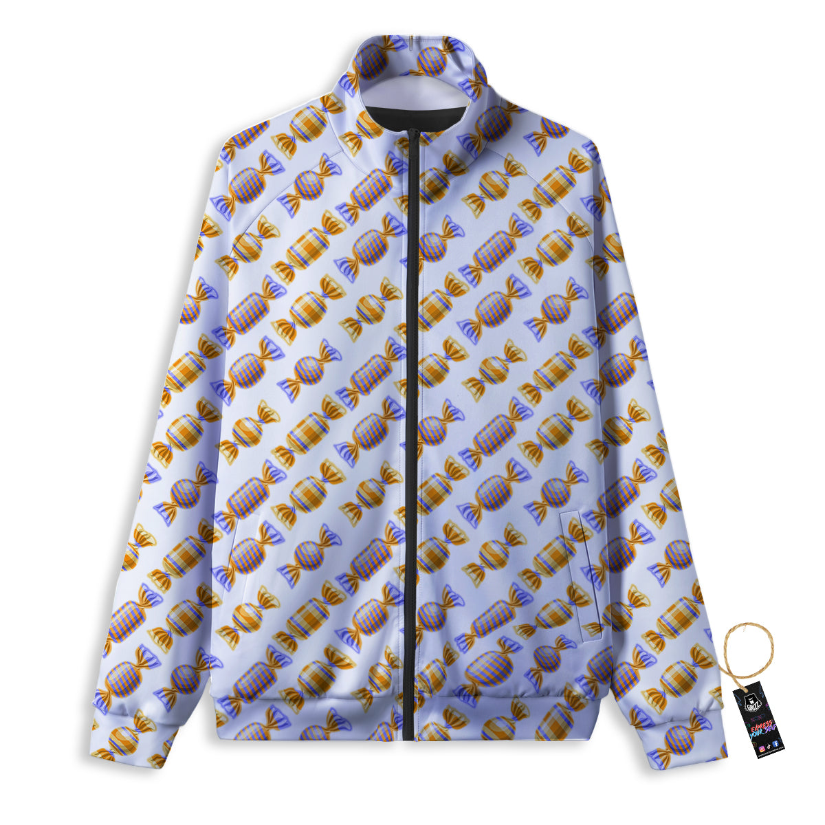 Harlequin Pink Print Pattern Track Jacket-grizzshop