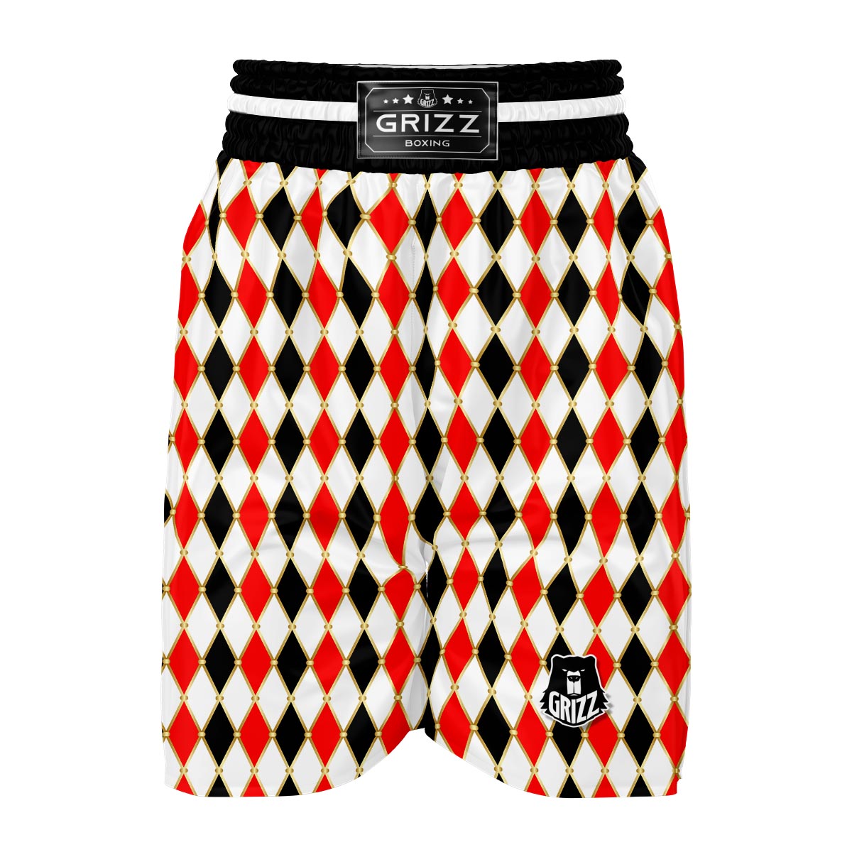 Harlequin Print Pattern Boxing Shorts-grizzshop