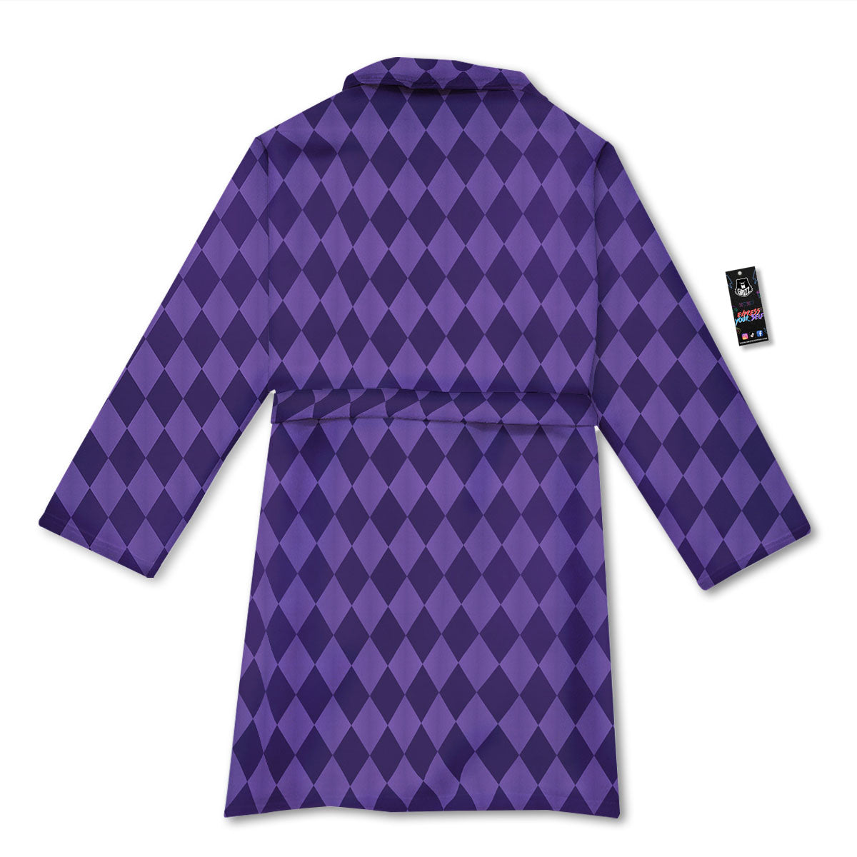 Harlequin Purple Print Pattern Bathrobe-grizzshop