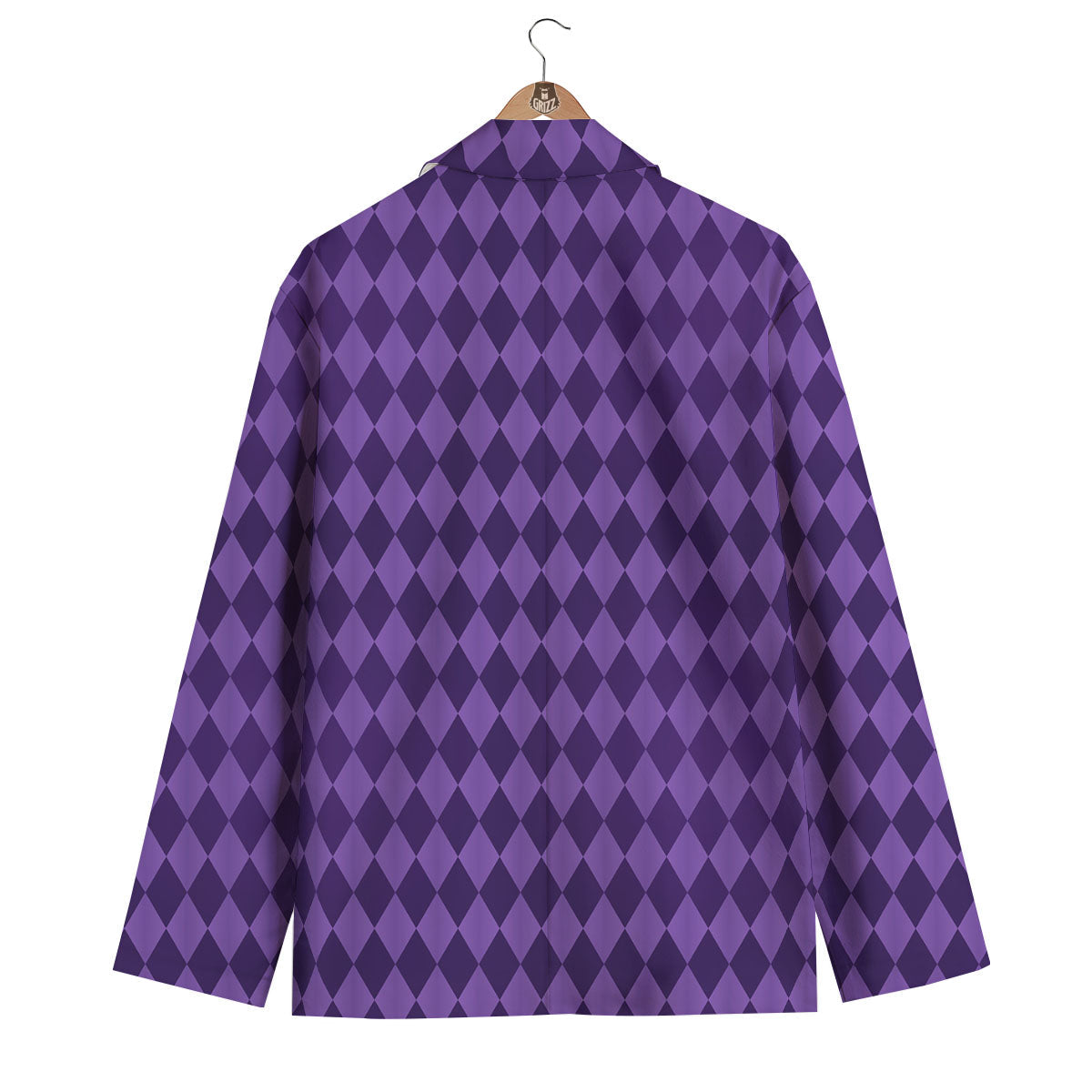 Harlequin Purple Print Pattern Men's Blazer-grizzshop