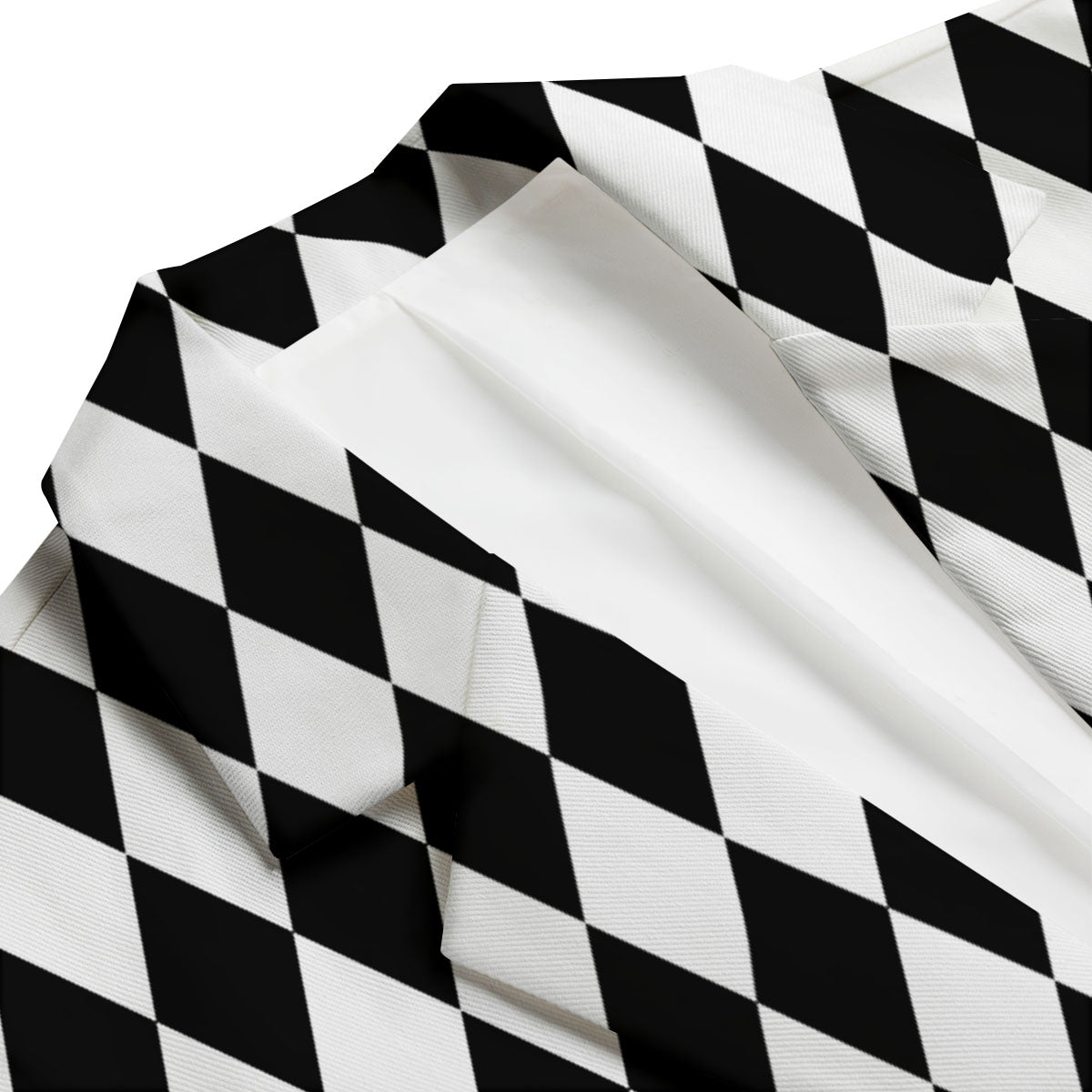 Harlequin White And Black Print Pattern Men's Blazer-grizzshop