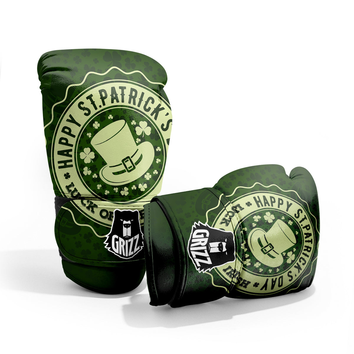 Hat And St. Patrick's Day Clover Print Pro Boxing Glove
