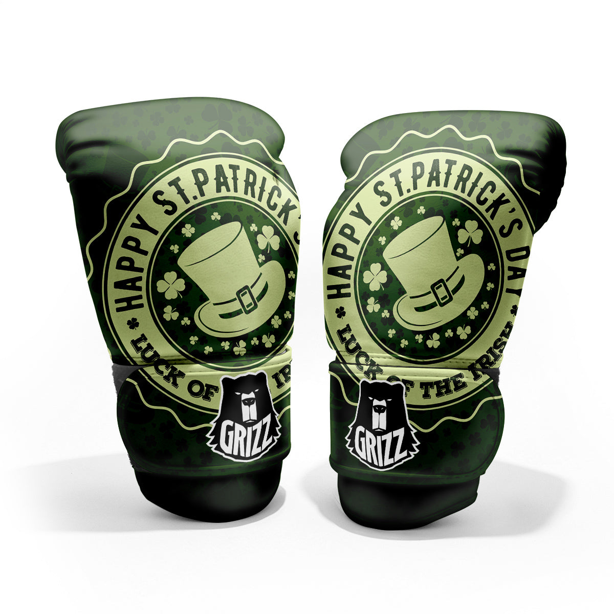 Hat And St. Patrick's Day Clover Print Pro Boxing Glove
