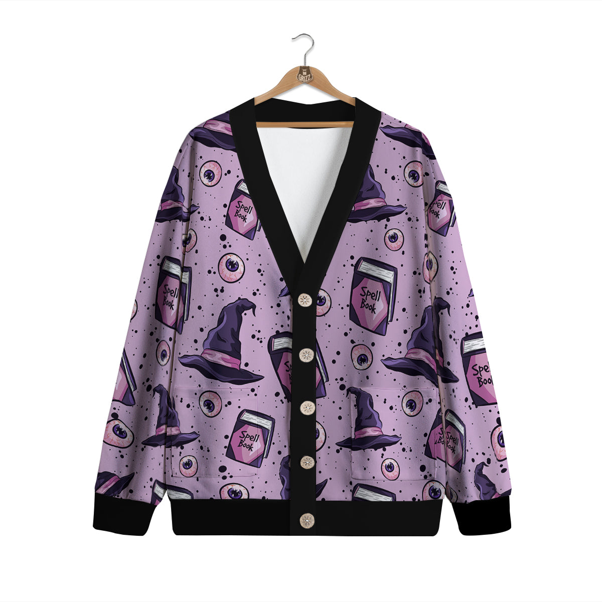 Hat Wizard Print Pattern Cardigan-grizzshop