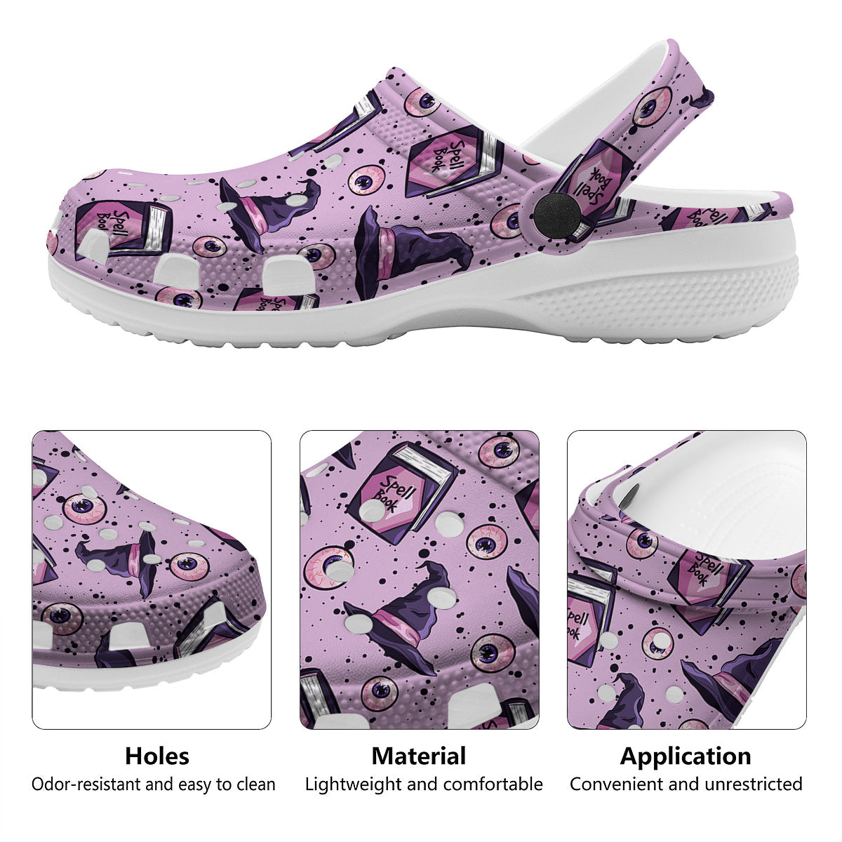 Hat Wizard Print Pattern Clog-grizzshop