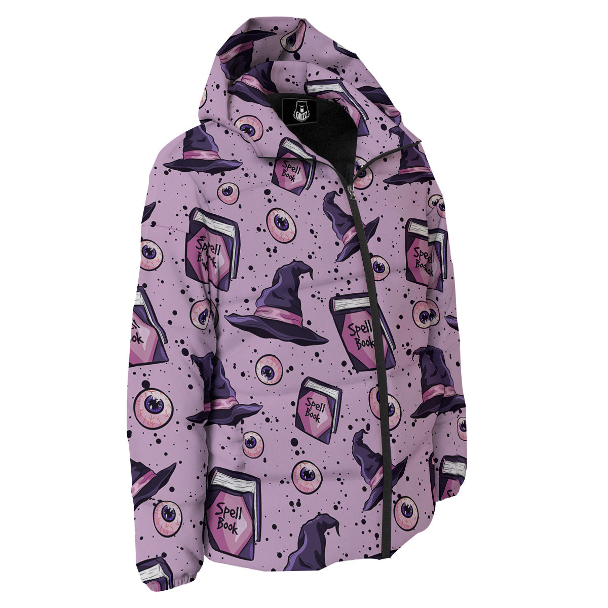 Hat Wizard Print Pattern Down Jacket-grizzshop