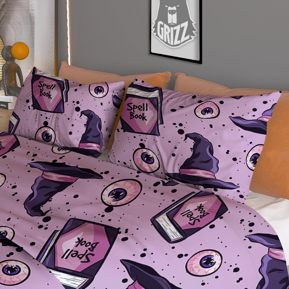 Hat Wizard Print Pattern Duvet Cover Bedding Set-grizzshop