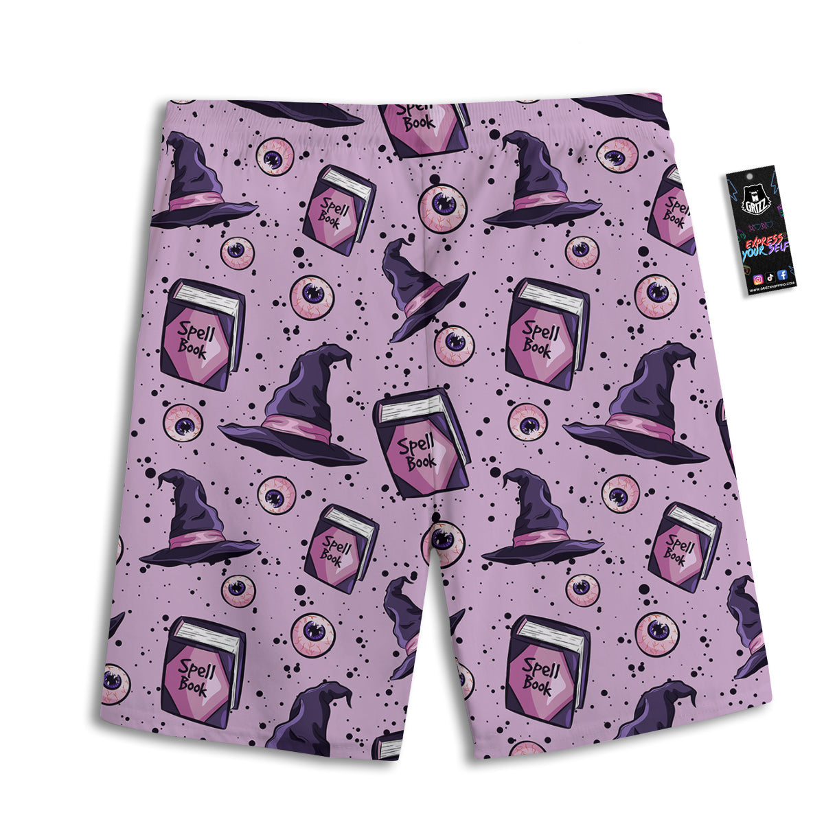 Hat Wizard Print Pattern Men's Athletic Shorts-grizzshop